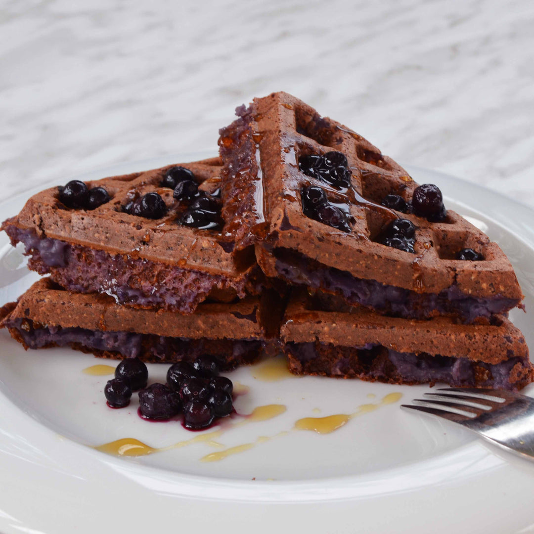 Purple Protein Vegan Waffles Aki Organic