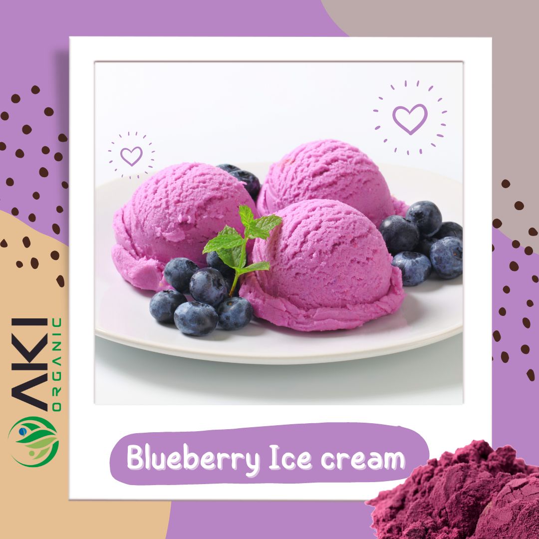 Blueberry Blast Vegan Ice Cream with Aki Organic Blueberry Powder