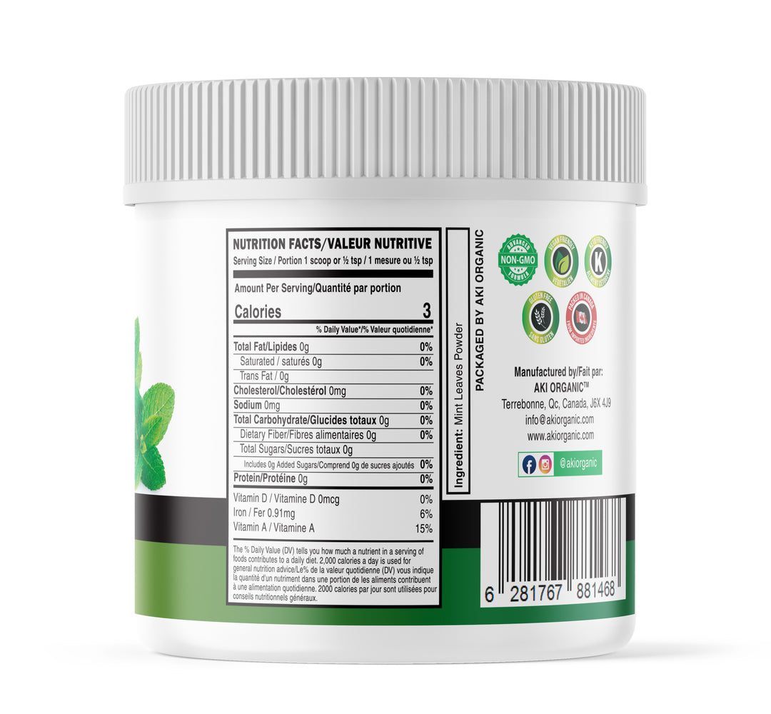 Mint Leaves Powder 3 oz / 85 g | Natural and Refreshing Mint Flavouring | NON-GMO & Pure Mint