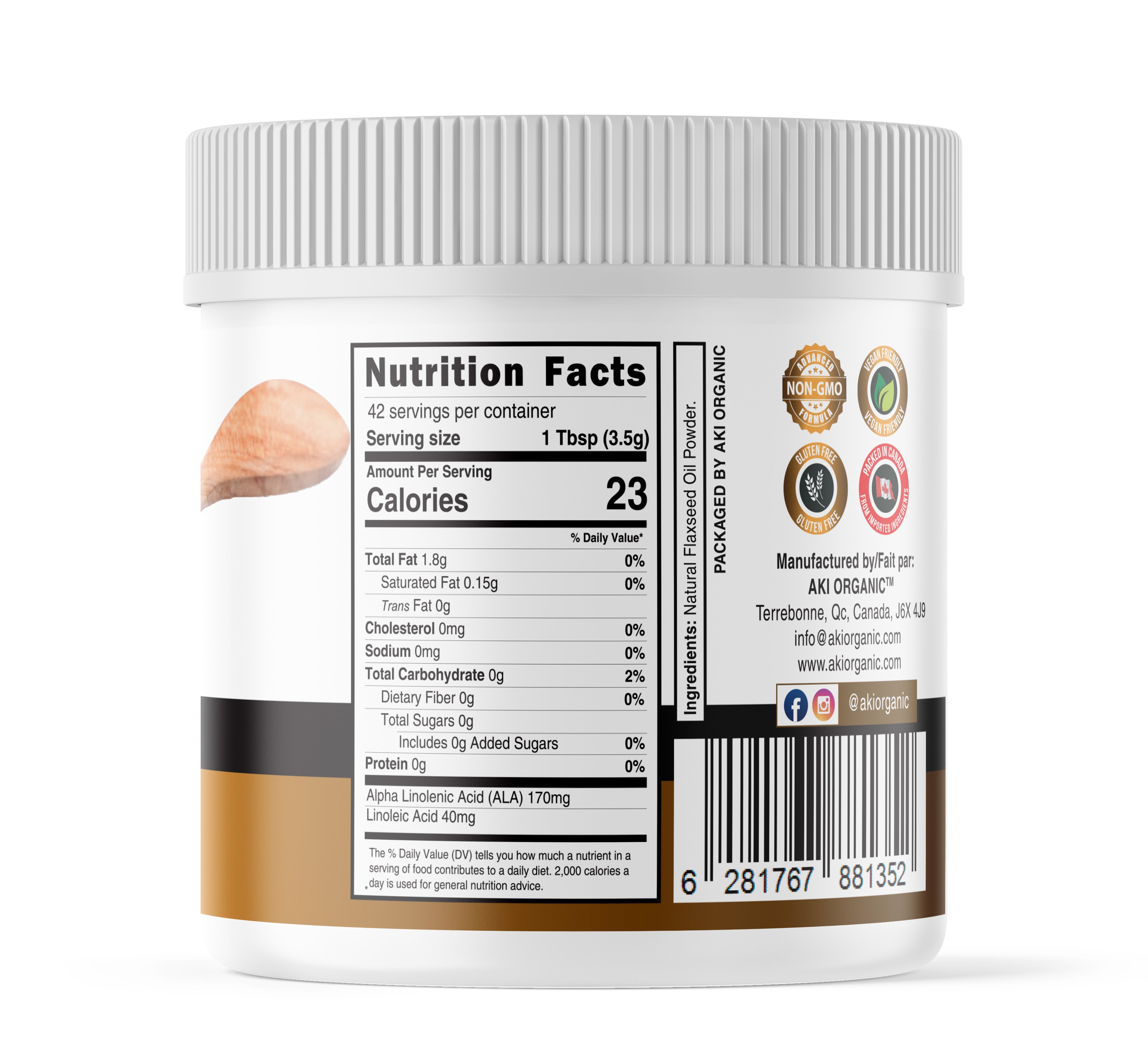 トリートメント aki Premium Flaxseed Oil Powder - Rich in Omega-3 & Antioxidants – Aki