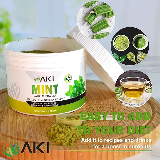Aki Organic Mint Leaves Powder 85 g | Natural and Refreshing