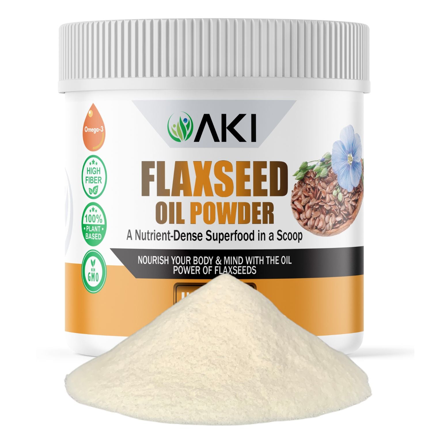 Premium Flaxseed Oil Powder Rich in Omega 3 Antioxidants Aki