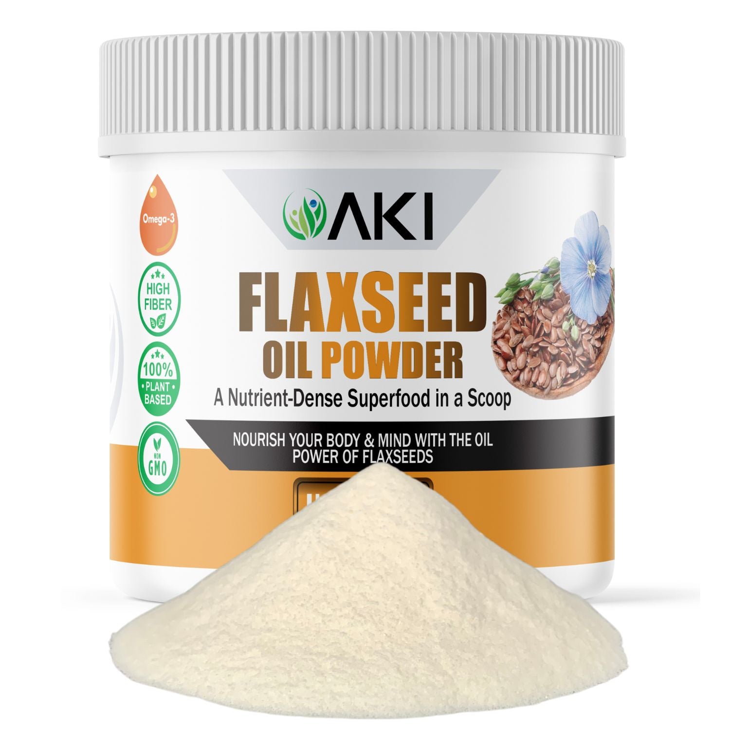 Powder And Oil Premium Flaxseed Oil Powder - Rich in Omega-3 & Antioxidants – Aki Organic