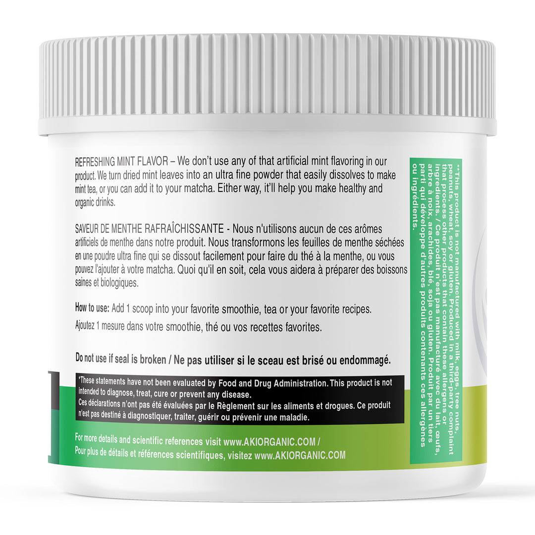 Aki Organic Mint Leaves Powder 85 g | Natural and Refreshing