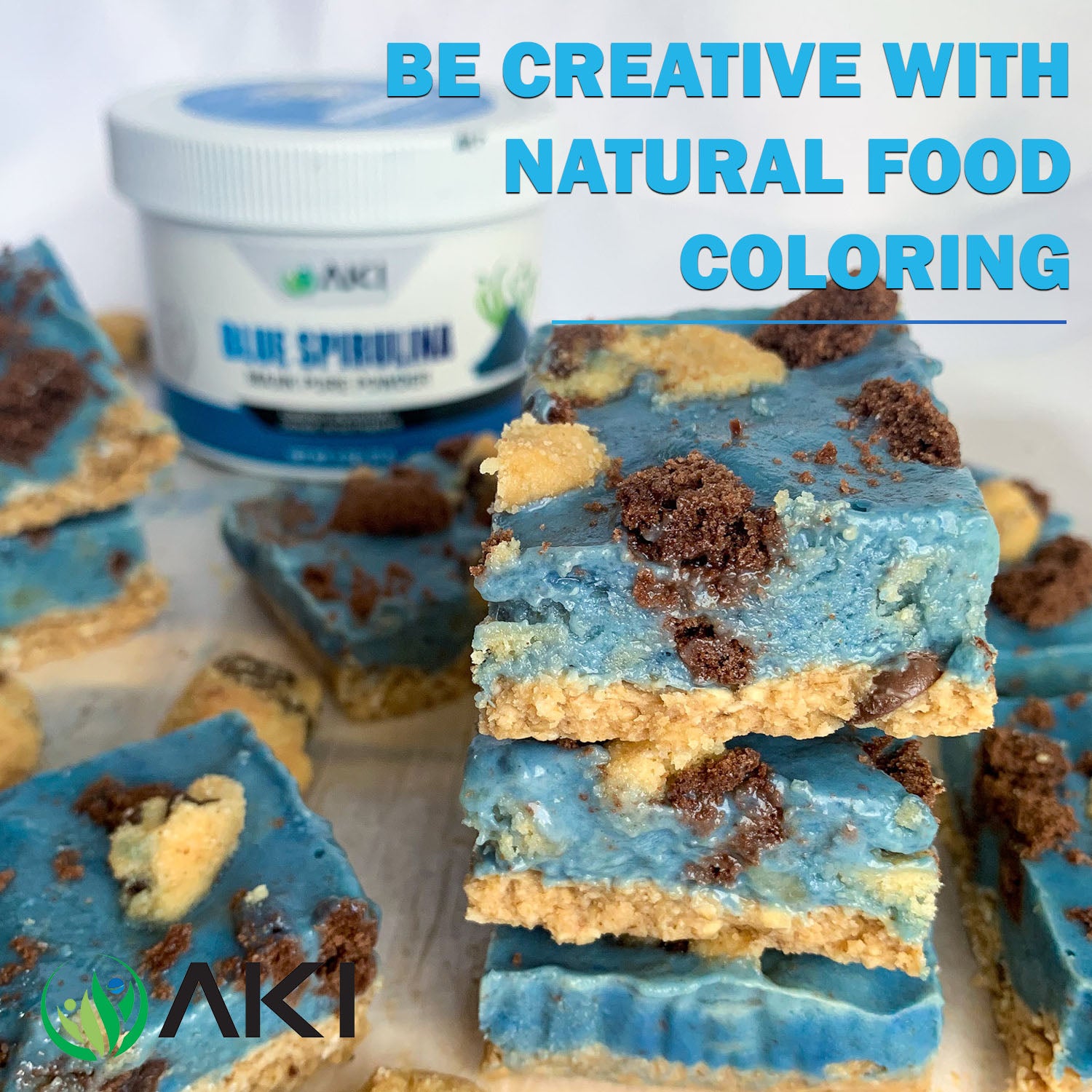 Blue Spirulina Powder Pack of Phycocyanin - Food Coloring – Aki Organic