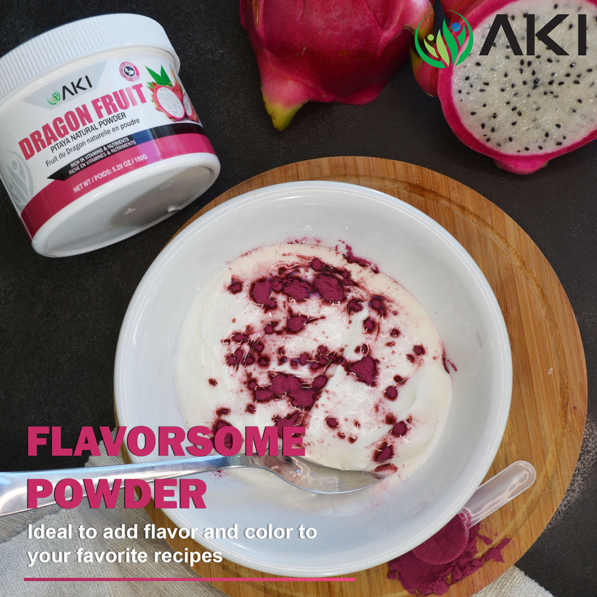 Pure Pitaya Dragon Fruit Powder | Natural Superfood | Aki Organic