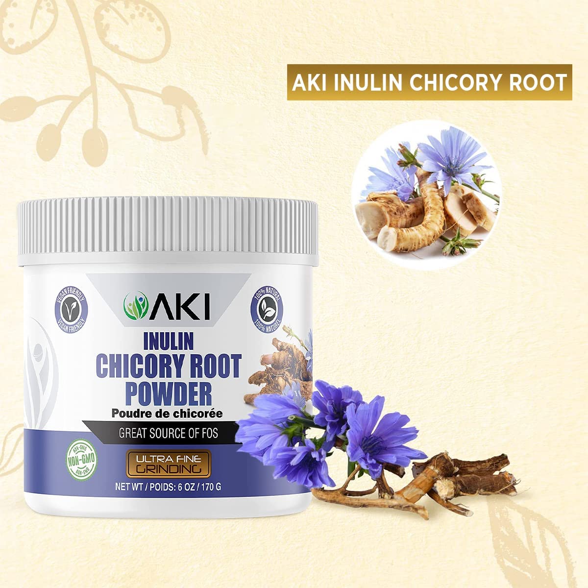 Inulin Chicory Root Powder 6 oz / 170 gr