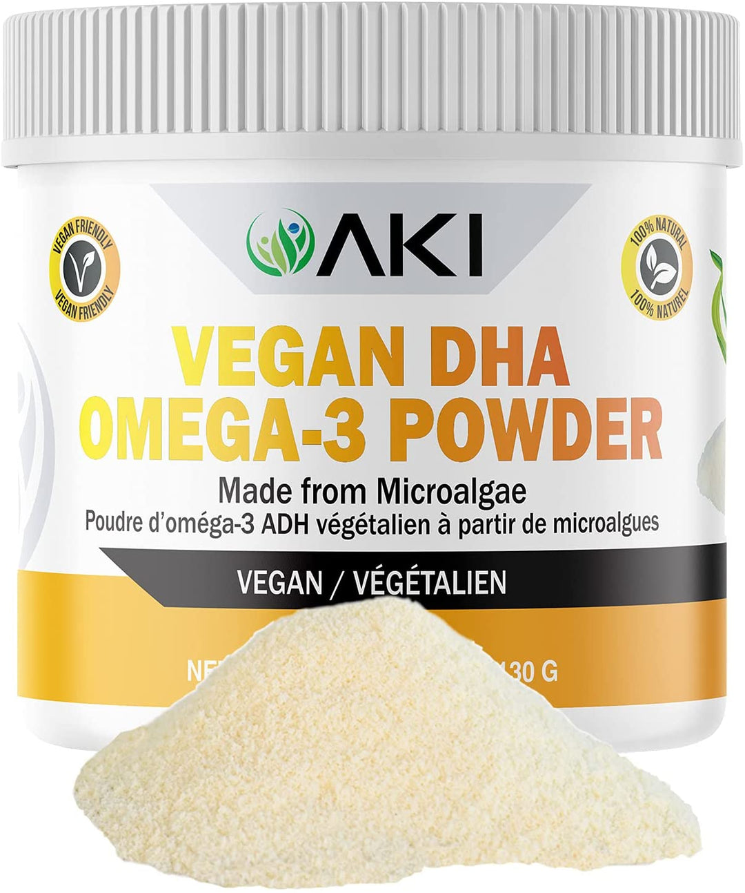 Aki Organic Omega 3 Algae DHA Powder 4.58 Oz / 130gr