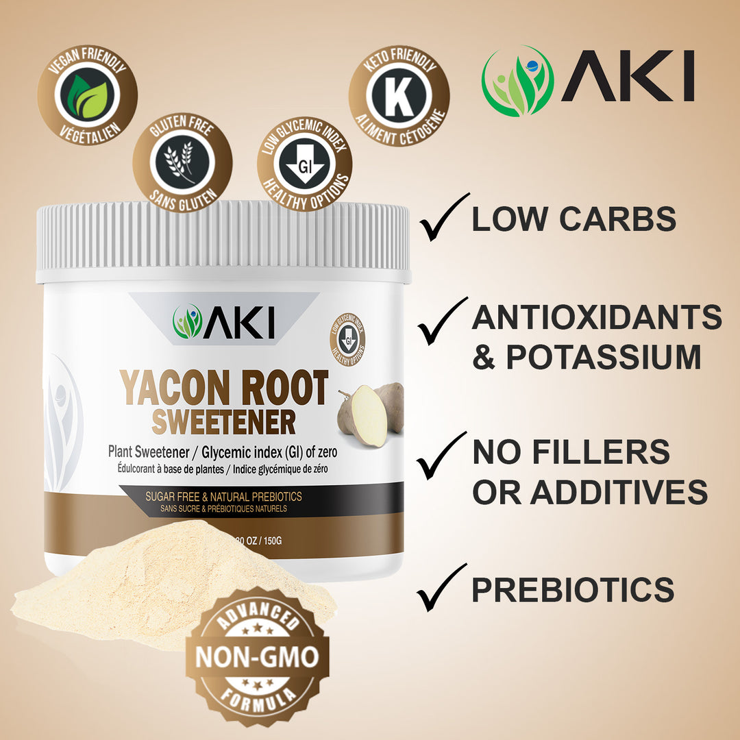 Aki Yacon Sweetener Powder 5 30oz 150gr Dried For Protein Shakes Cooking Seasoning Tea Juice Drinks Tails Smoothies Sorbet
