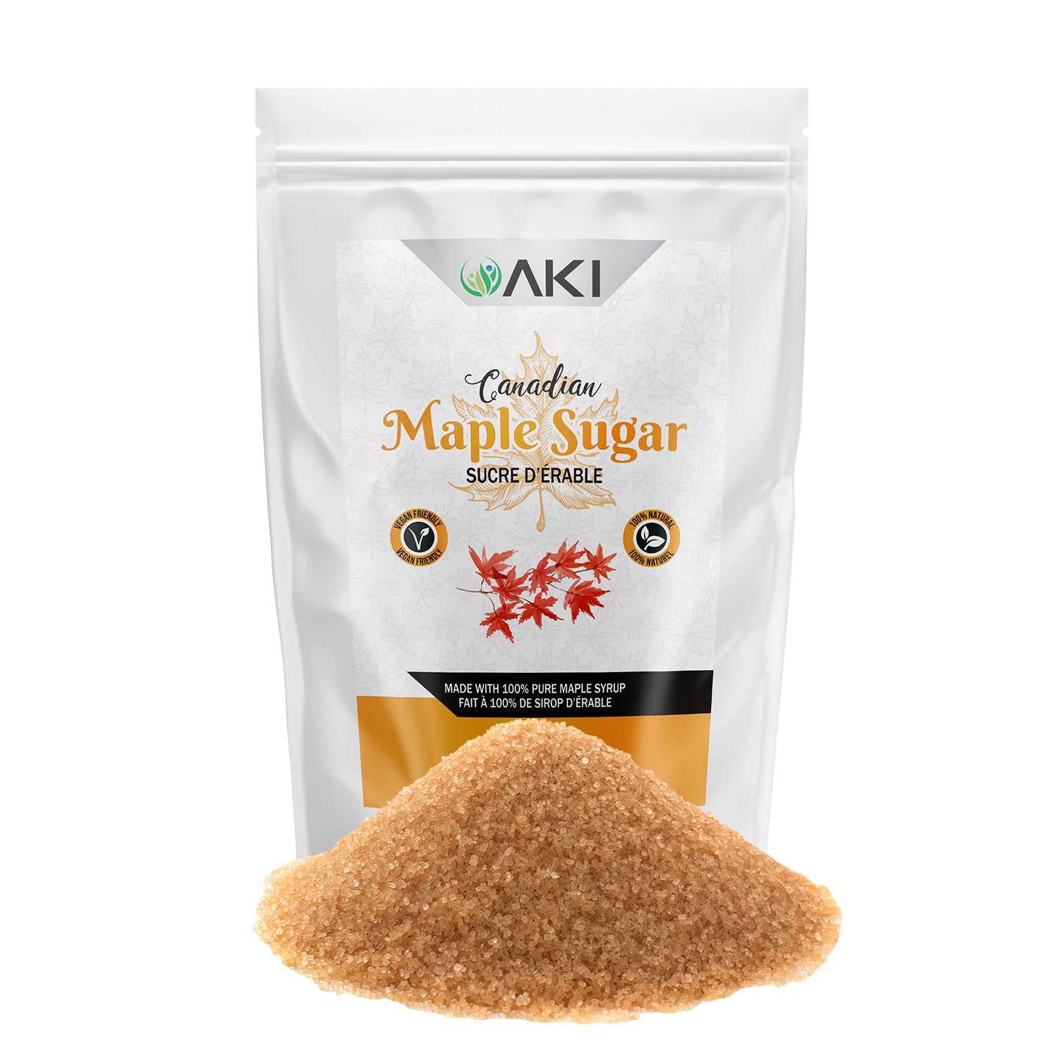 Aki Organic Canadian Maple Sugar Granulated (7 Oz/ 198.5 g)