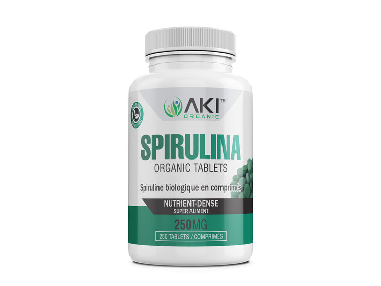 Aki Natural Spirulina 250 Tablets Highly Concentrated