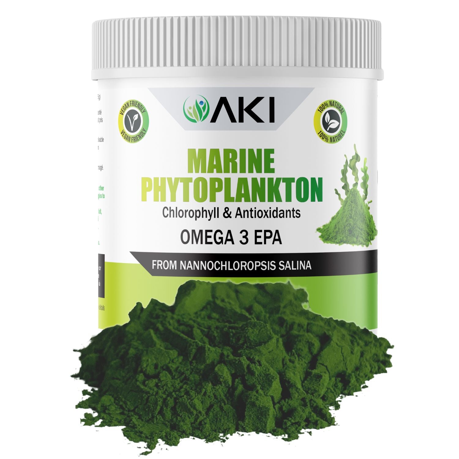 Marine Phytoplankton Powder Raw Omega 3 EPA Supplement Aki Organic