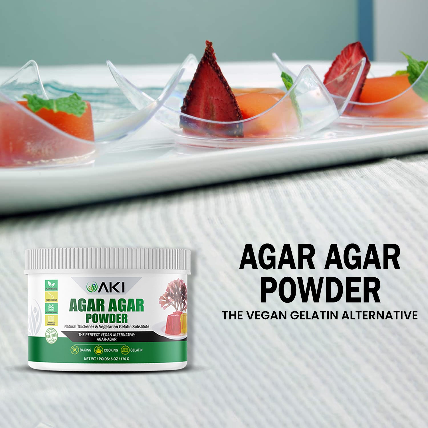 Agar Agar Powder - The Perfect Plant-Based Gelatin Alternative – Aki ...